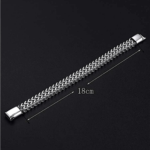 Stainless Steel Cuban Chain Magnetic Closure Hip Hop Bracelet - Picture 8 of 14